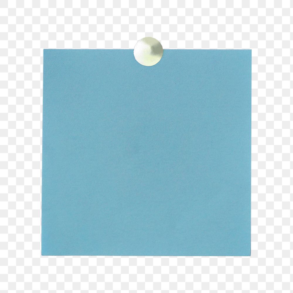 Png blue sticky note sticker, transparent background