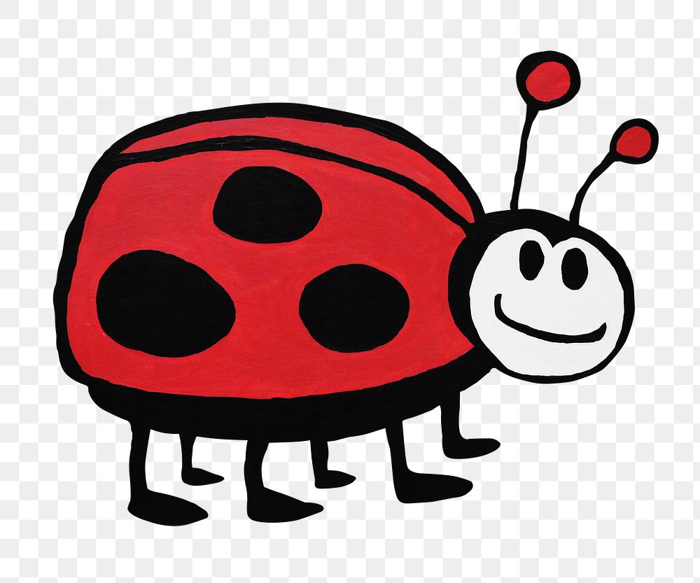 Doodle ladybug png sticker, transparent background