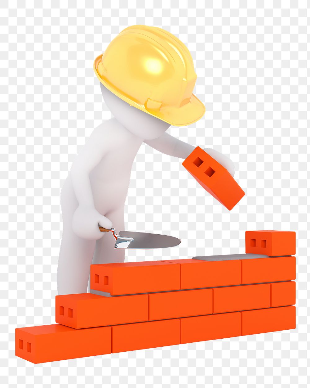 Figure building brick wall png sticker, transparent background