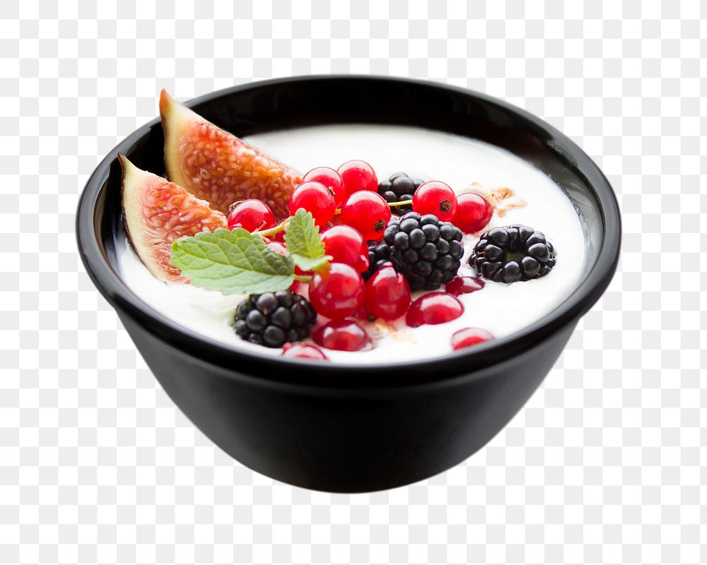Fruit yogurt png sticker, transparent background 
