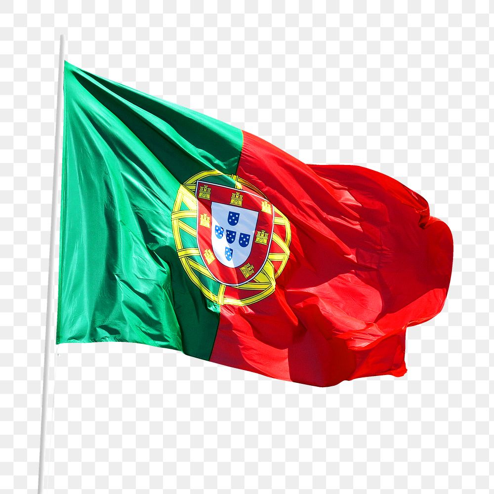 Portugal flag png sticker, transparent background 