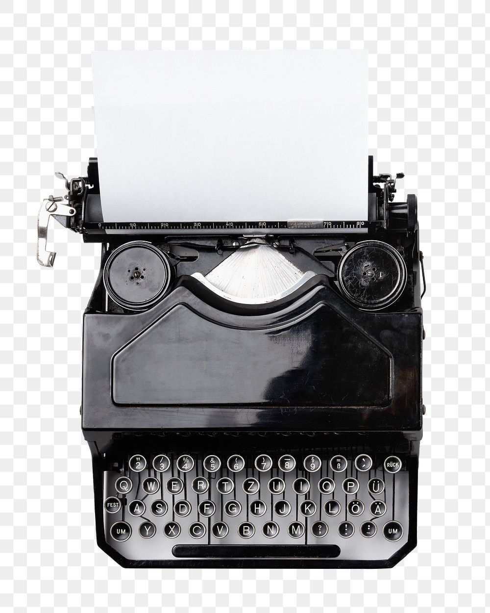 Vintage typewriter png sticker, transparent background
