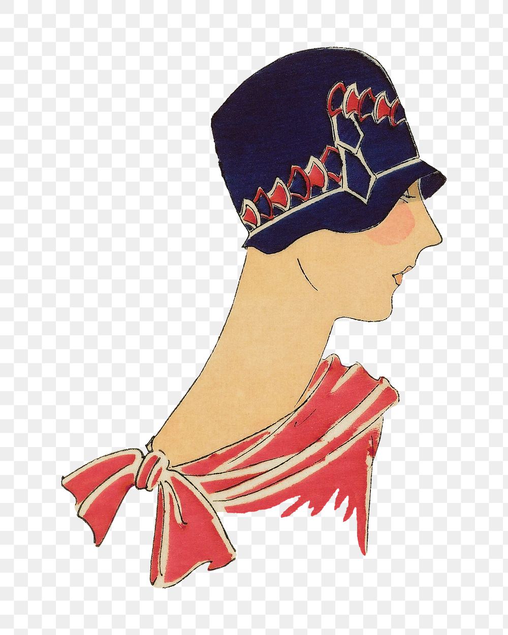 Vintage woman's png hat fashion, transparent background.  Remastered by rawpixel