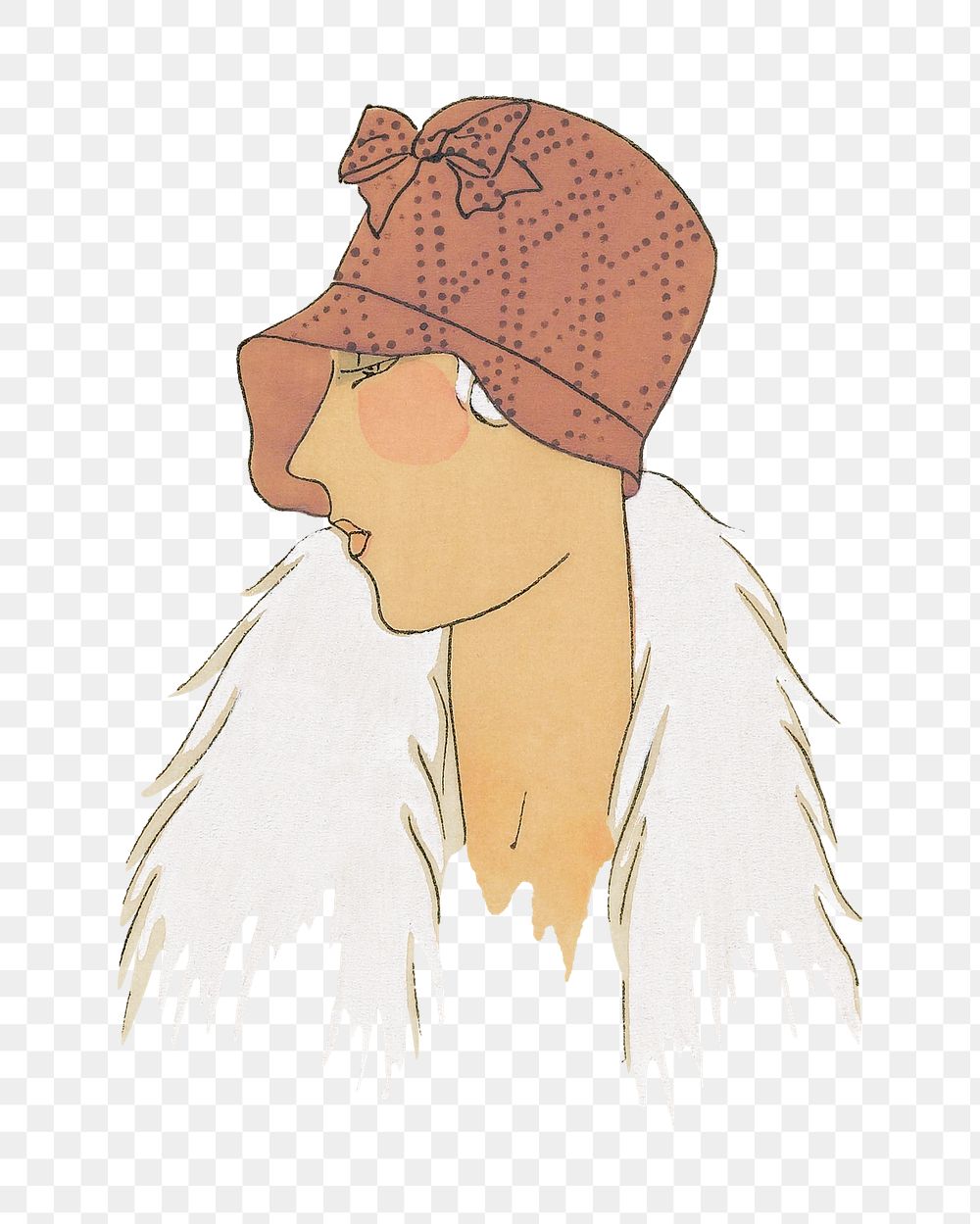 Vintage woman's png hat fashion, transparent background.  Remastered by rawpixel