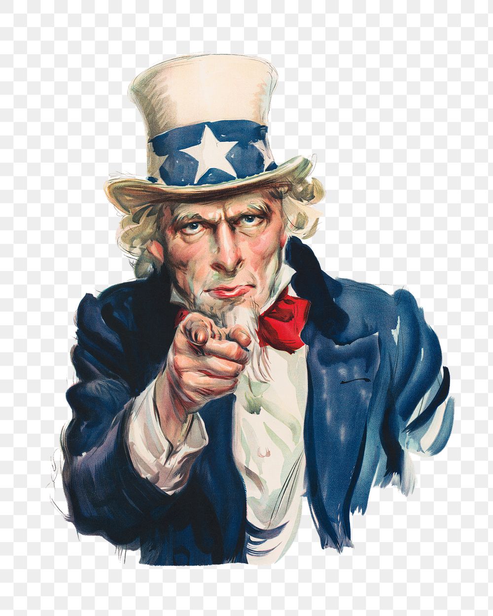 Aesthetic US's Uncle sam png on transparent background.   Remastered by rawpixel