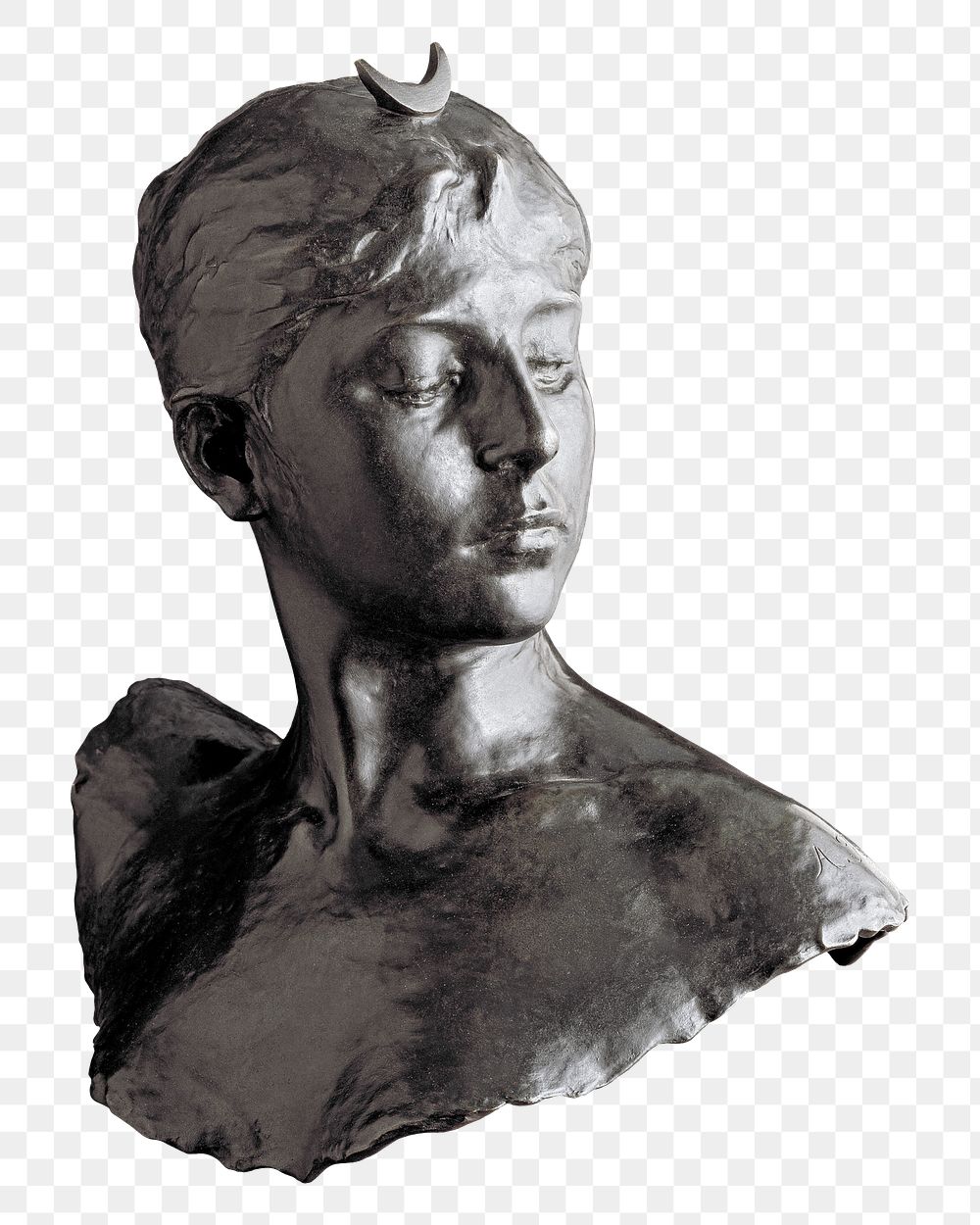 Aesthetic bust of Diana png on transparent background.  Remastered by rawpixel