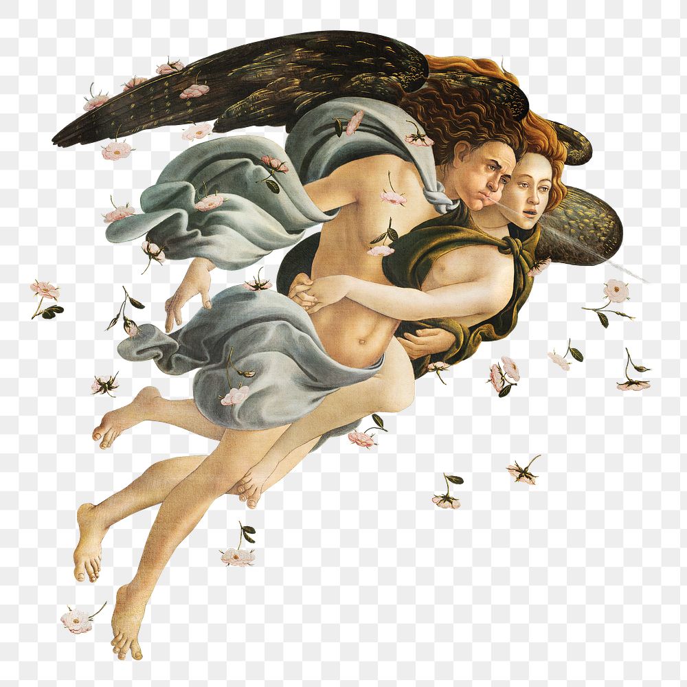 Aesthetic Sandro Botticelli's angels png on transparent background.  Remastered by rawpixel