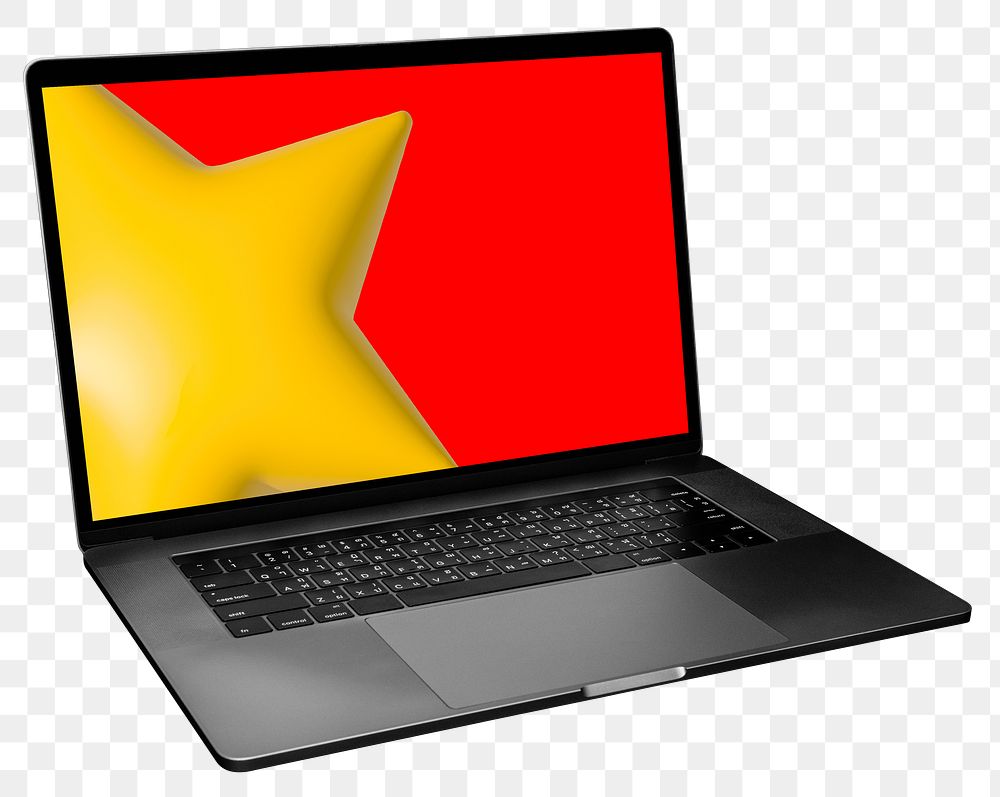 Laptop png digital device sticker, transparent background