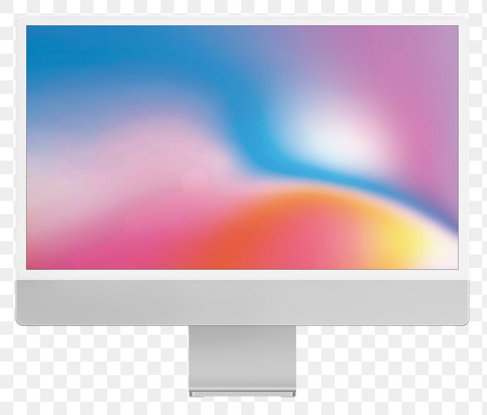 Computer desktop png gradient screen sticker, transparent background