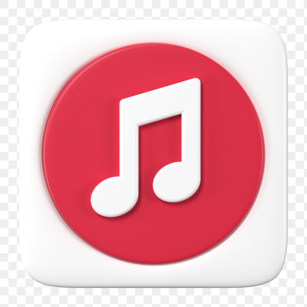 Music streaming png app icon, 3D online platform graphic in pink