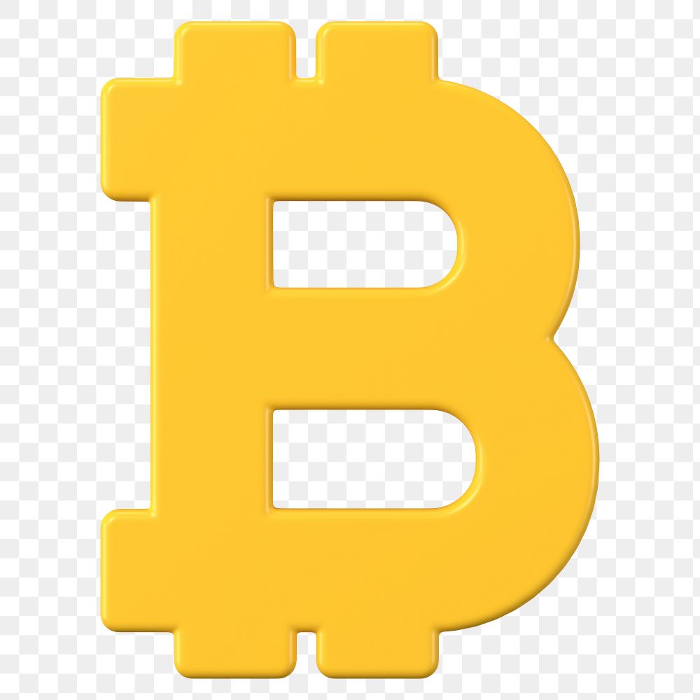 3D Bitcoin png blockchain cryptocurrency icon, open-source finance