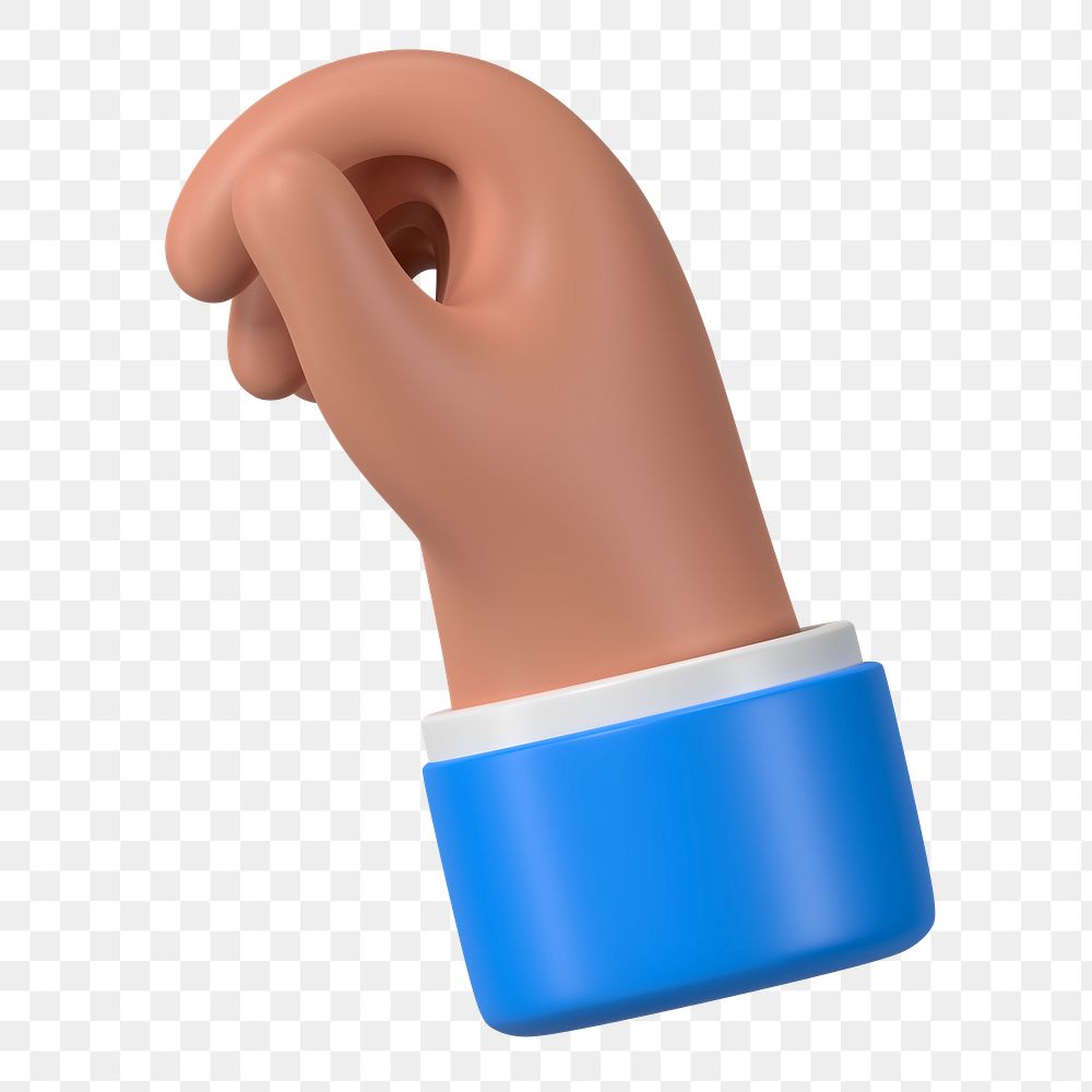 3D hand gesture png sticker, business illustration, transparent background