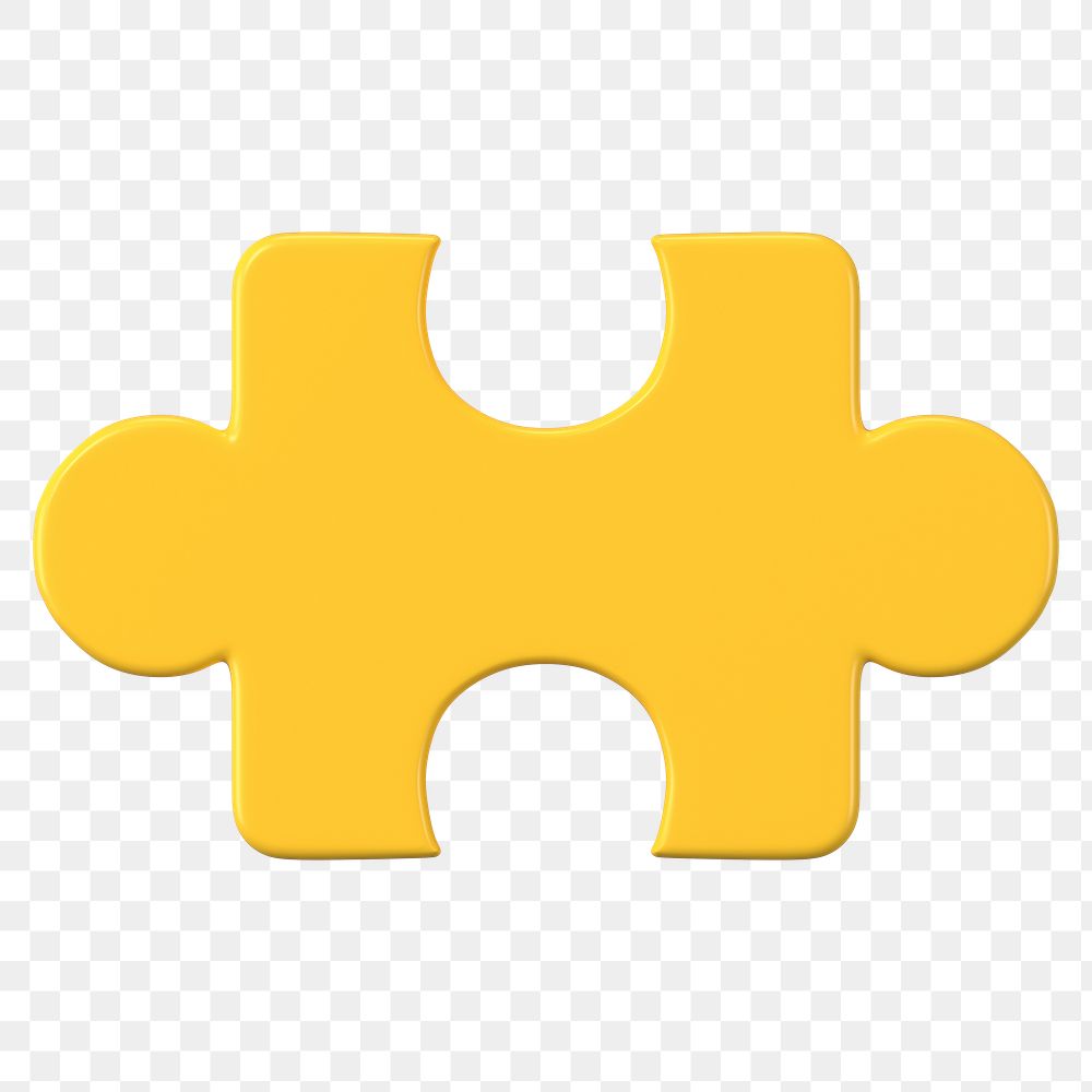 3D jigsaw png sticker, business challenge symbol on transparent background