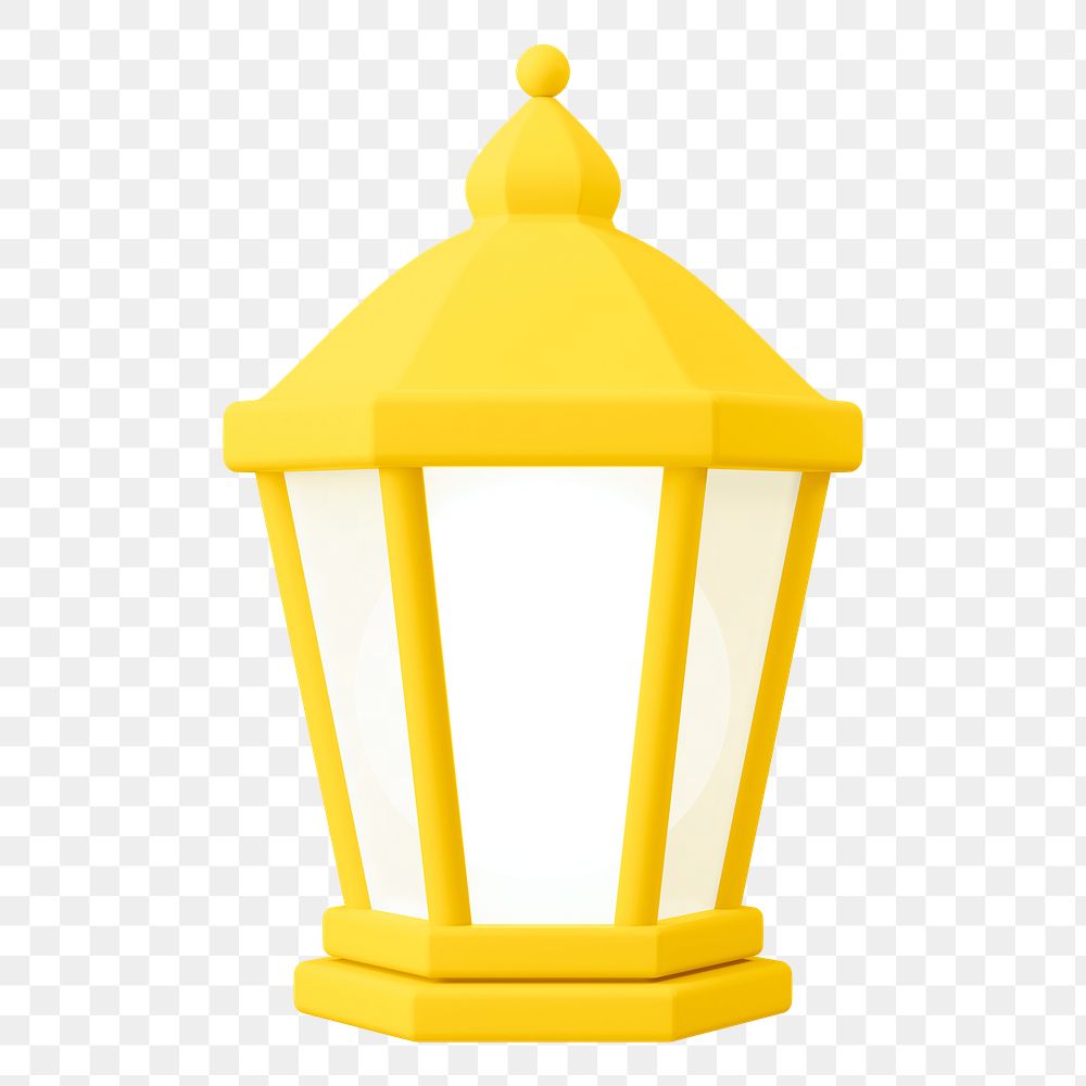 Gold lantern png 3D sticker, Ramadan symbol illustration on transparent background