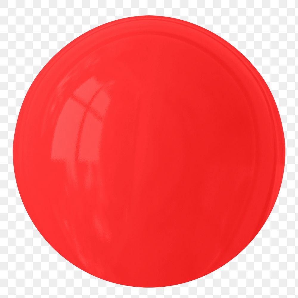 Red ball clipart png, 3d graphic, transparent background