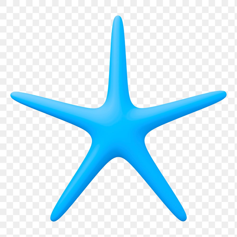 Starfish png sticker, marine life 3D cartoon, transparent background