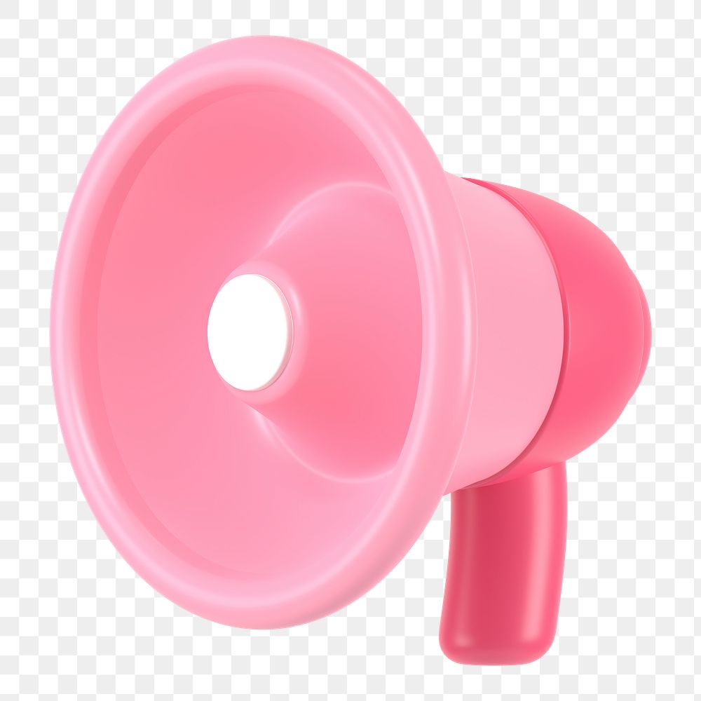 Pink megaphone png sticker, 3D rendering, digital marketing graphic