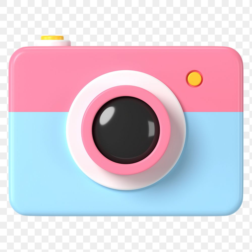 3D camera png sticker, social media app icon on transparent background