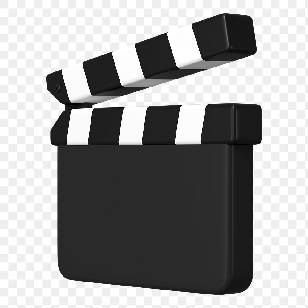 Film slate png sticker, 3D media, entertainment graphic
