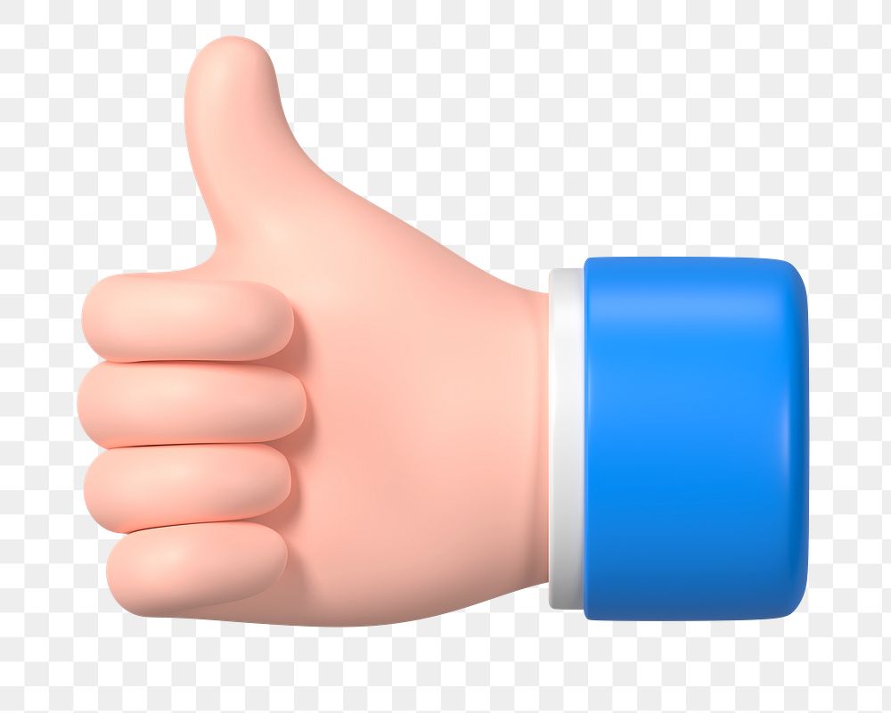 Thumbs up png, 3D clipart, like impression on social media