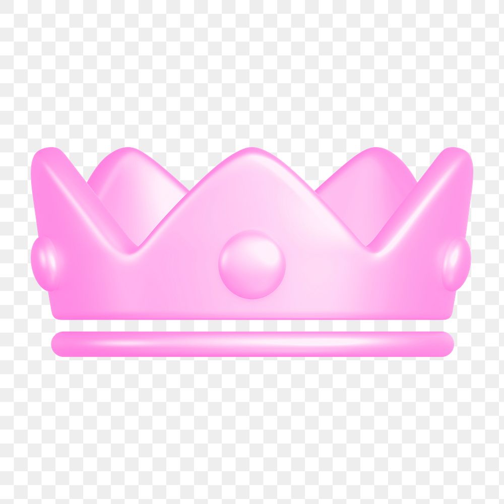 Crown ranking png icon sticker, 3D rendering, transparent background