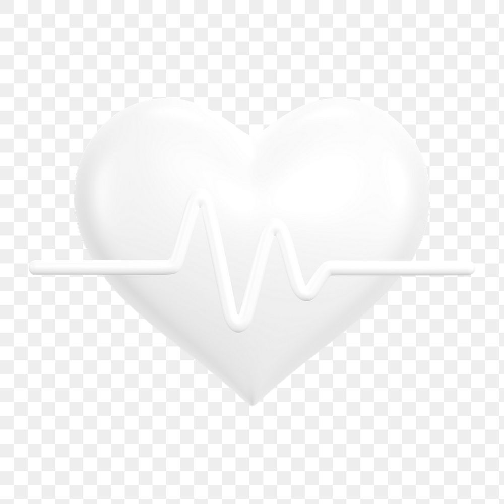 Heart, health png icon sticker, 3D rendering, transparent background