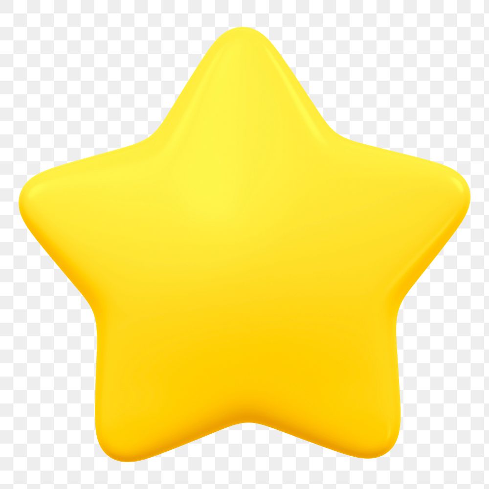 Star, favorite png icon sticker, 3D rendering, transparent background