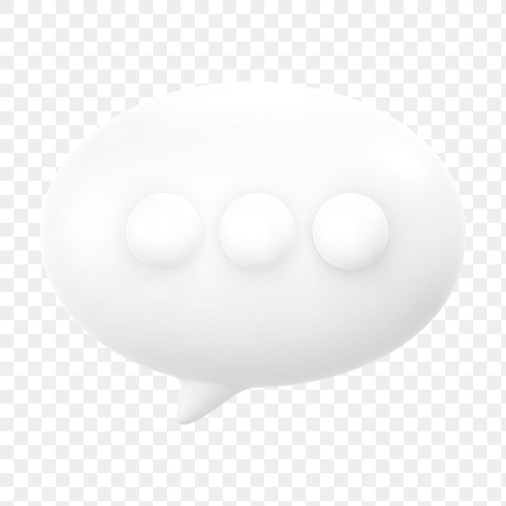 Speech bubble icon  png sticker, 3D minimal illustration, transparent background