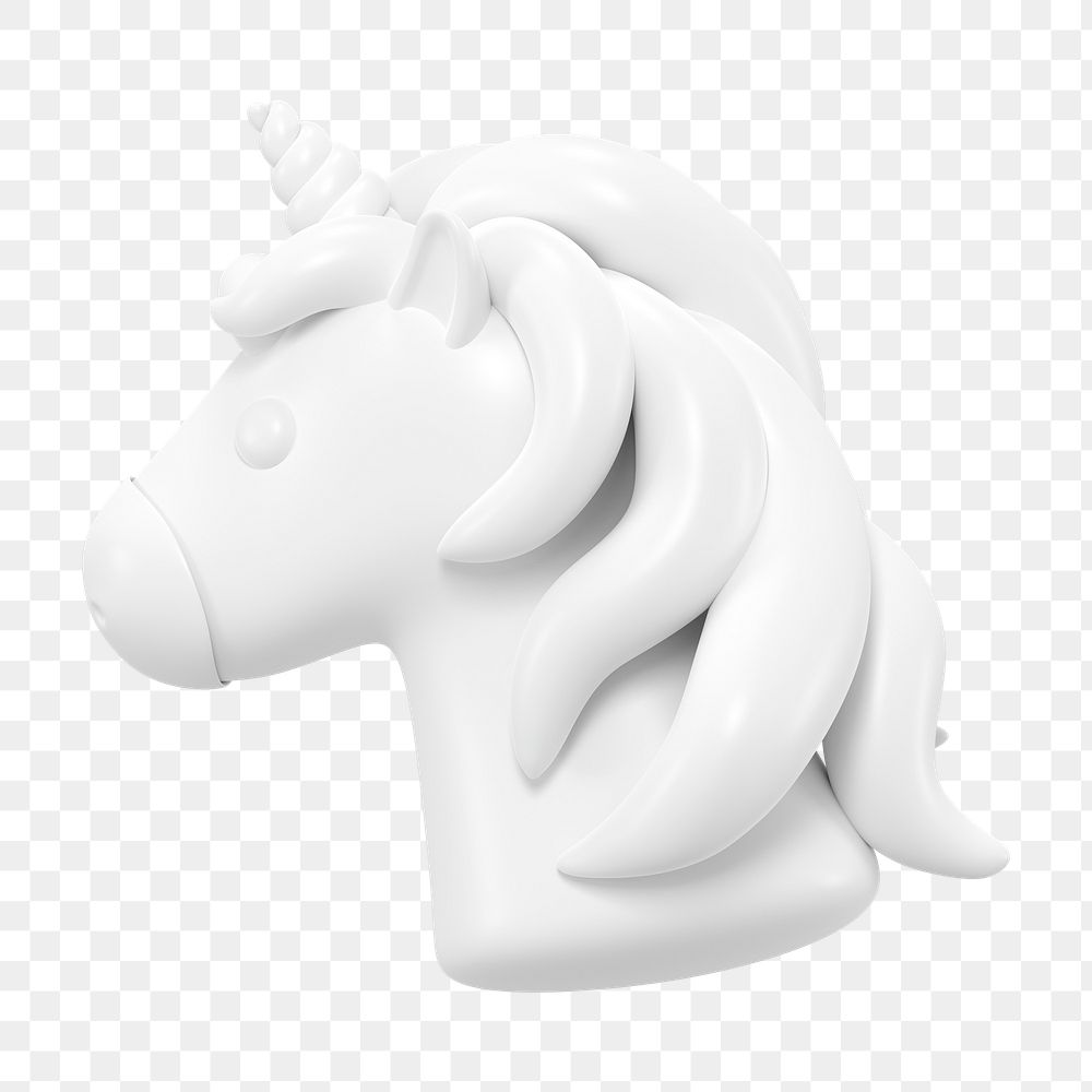 Unicorn icon  png sticker, 3D minimal illustration, transparent background