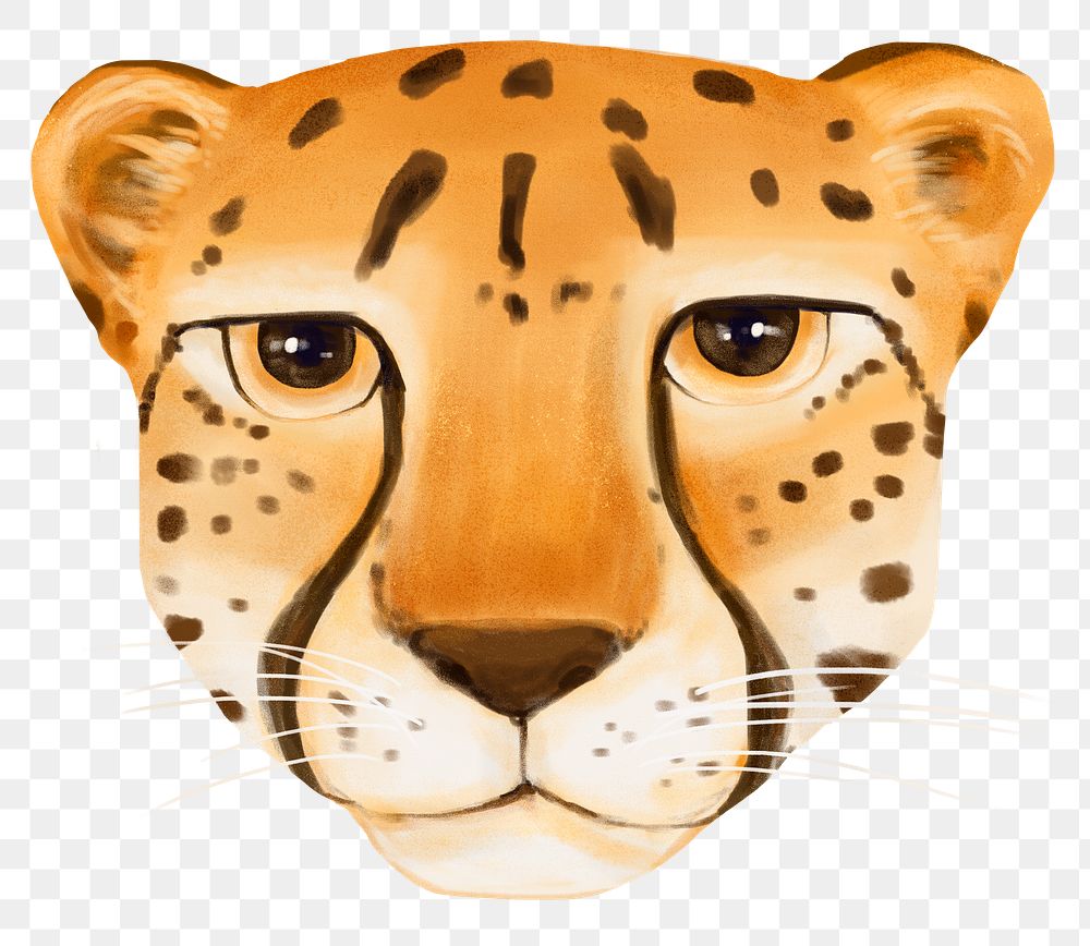 Cheetah head png sticker, cute | PNG - rawpixel