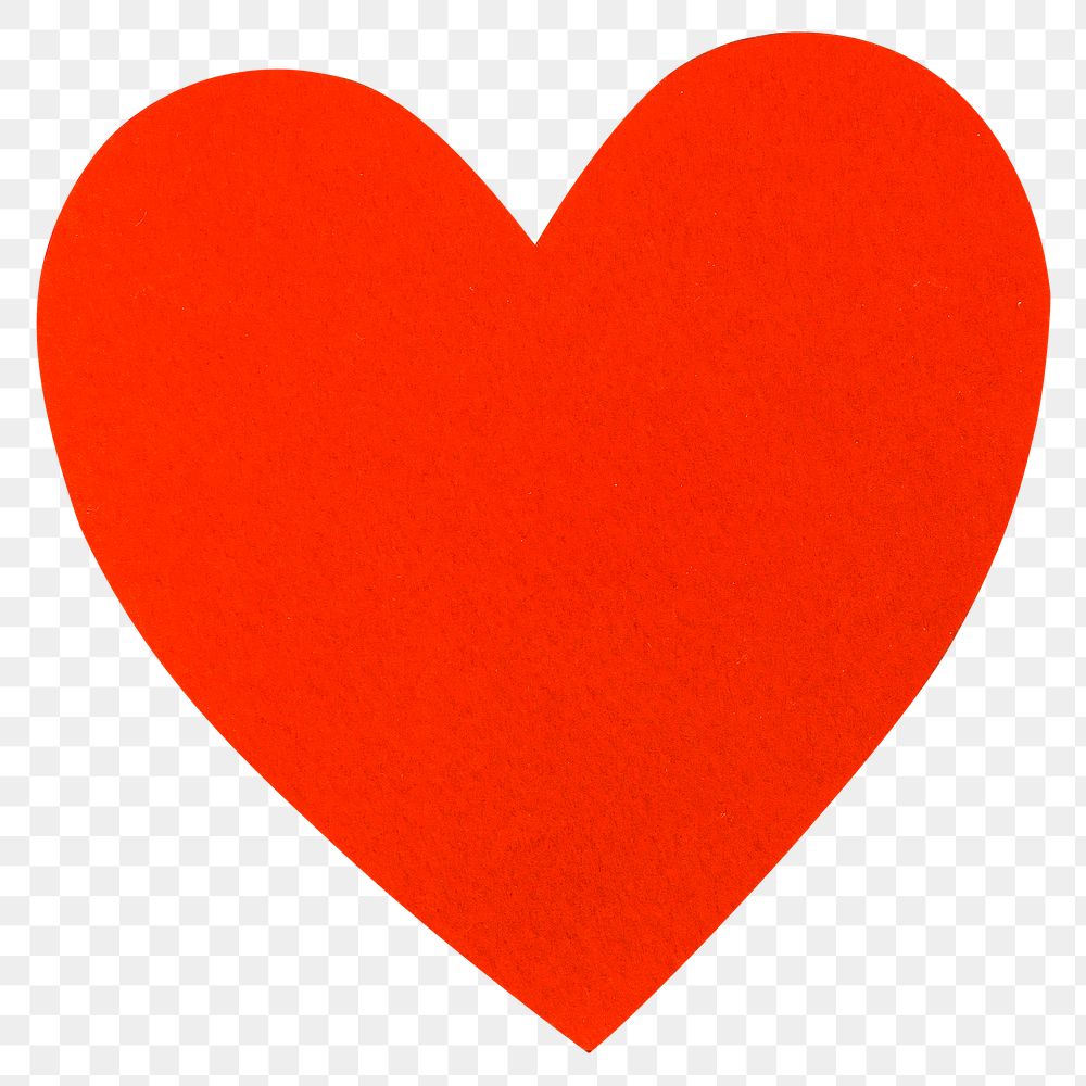 Red heart png sticker, valentine&rsquo;s day design, transparent background