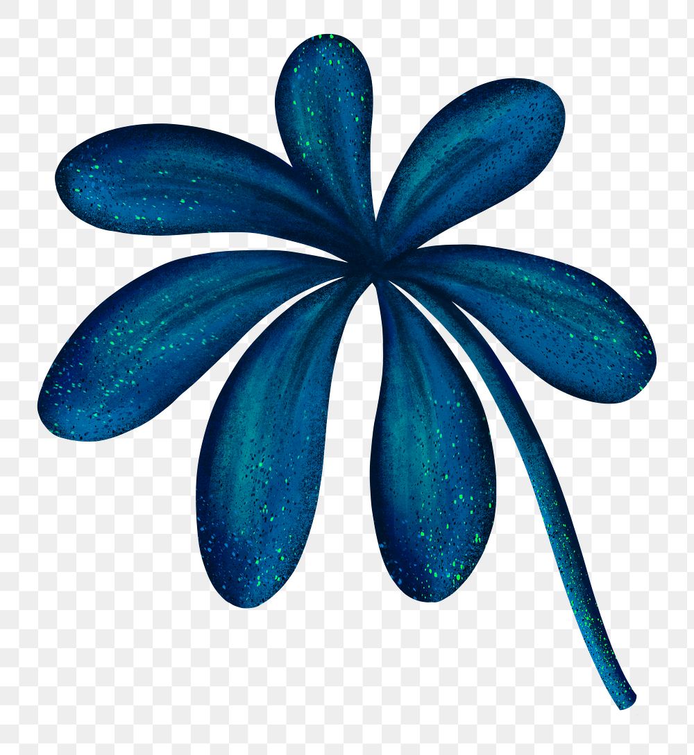 Blue flower png sticker, botanical illustration, transparent background