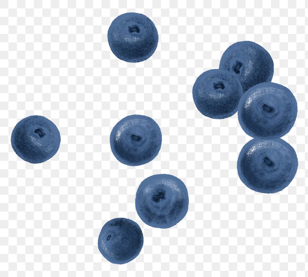 Organic blueberries fruit png sticker, realistic illustration, transparent background