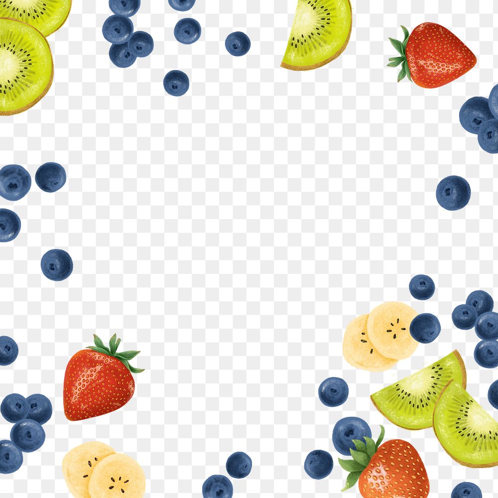 Smoothie fruits png frame transparent background