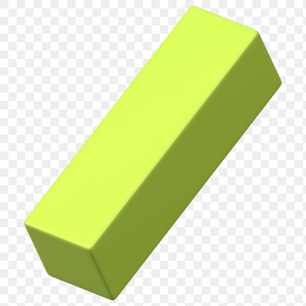 3D green cuboid png, geometric shape clipart, transparent background