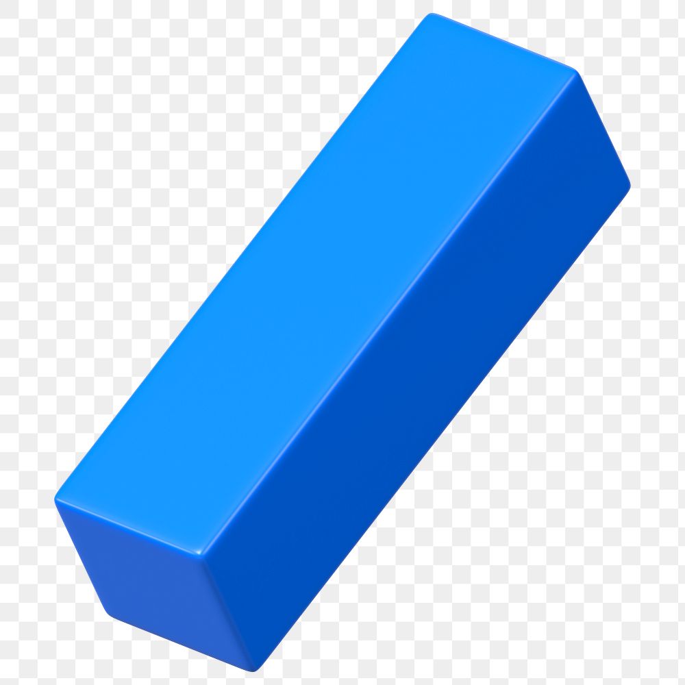 3D blue cuboid png, geometric shape clipart, transparent background