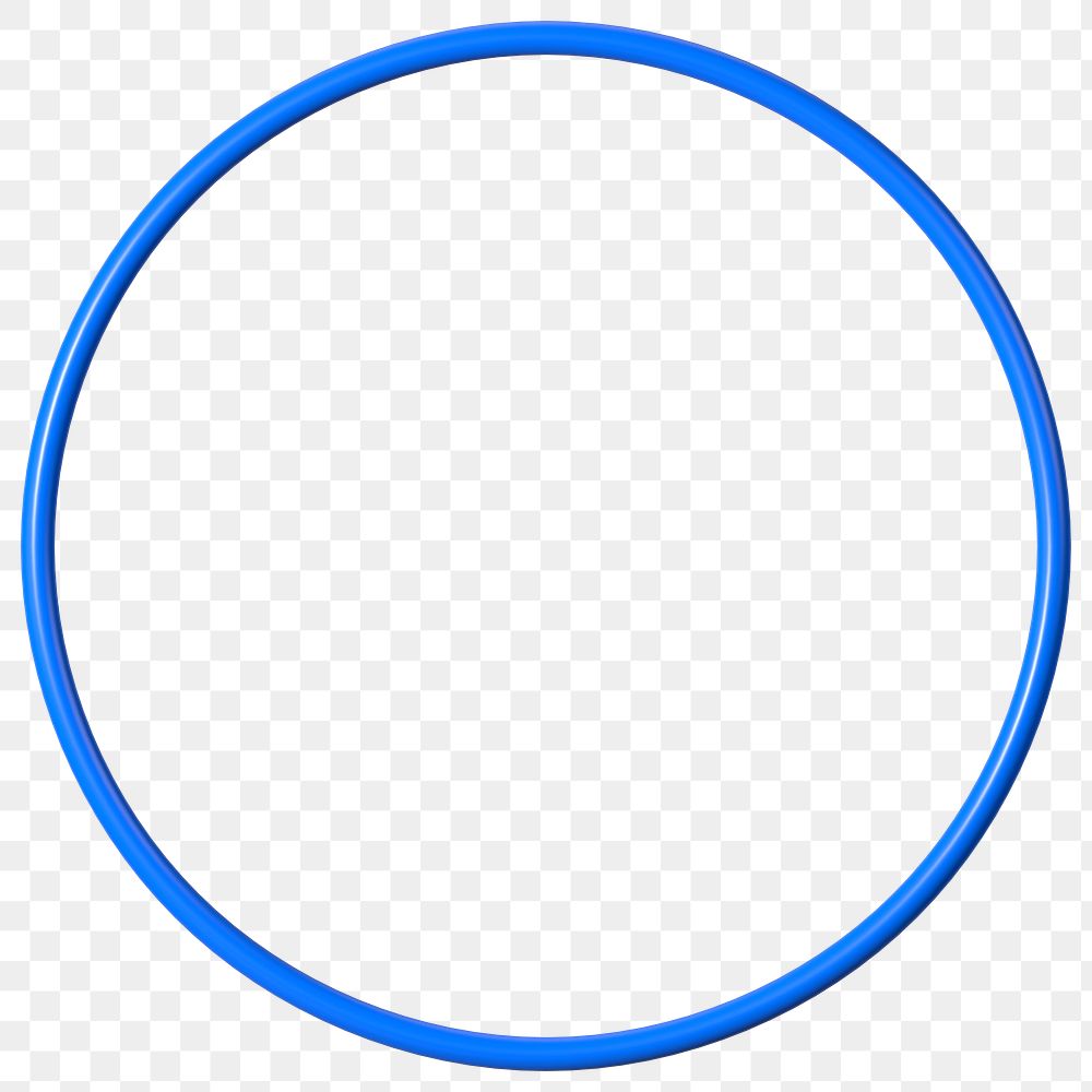 3D blue ring png, geometric clipart, transparent background