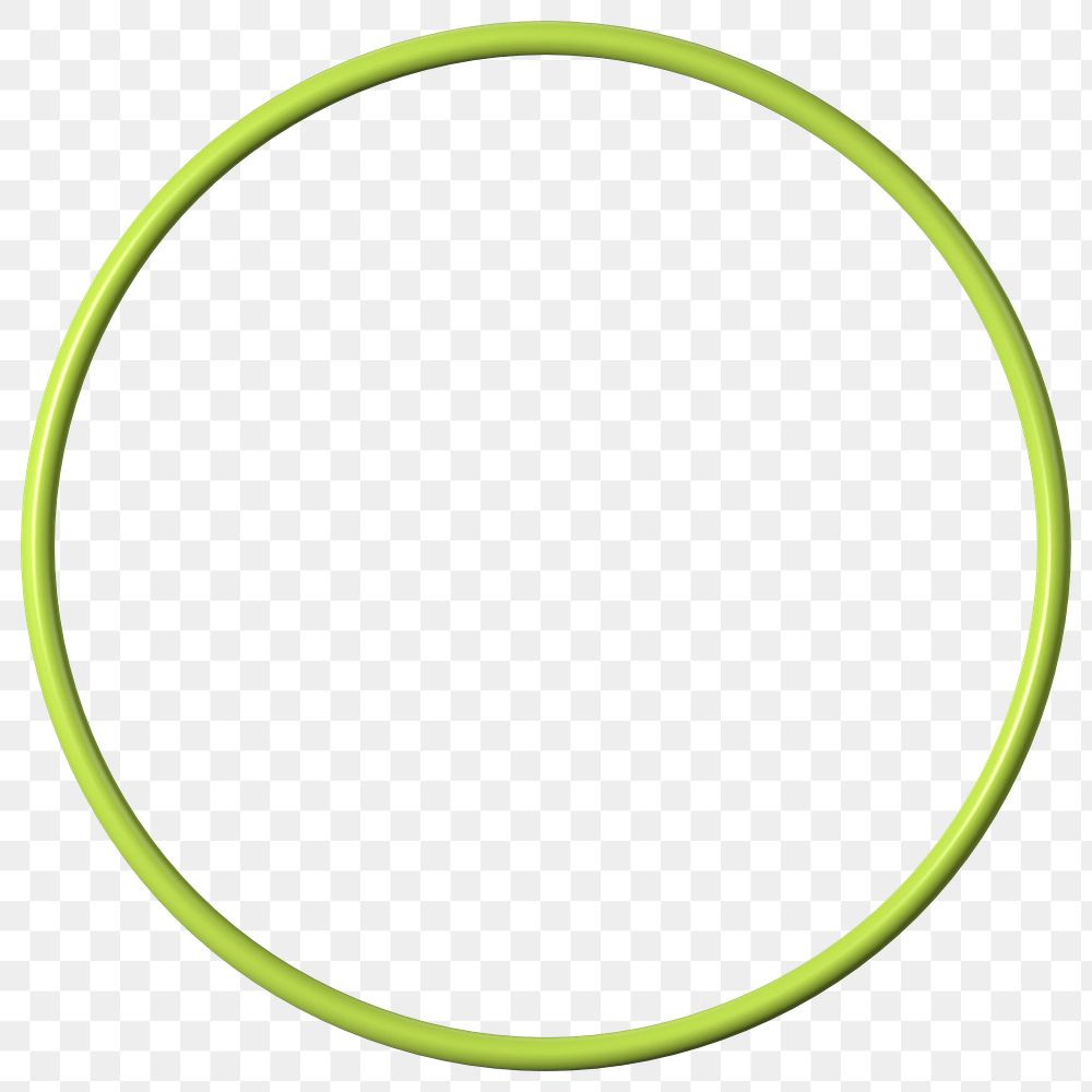 3D green ring png, geometric clipart, transparent background