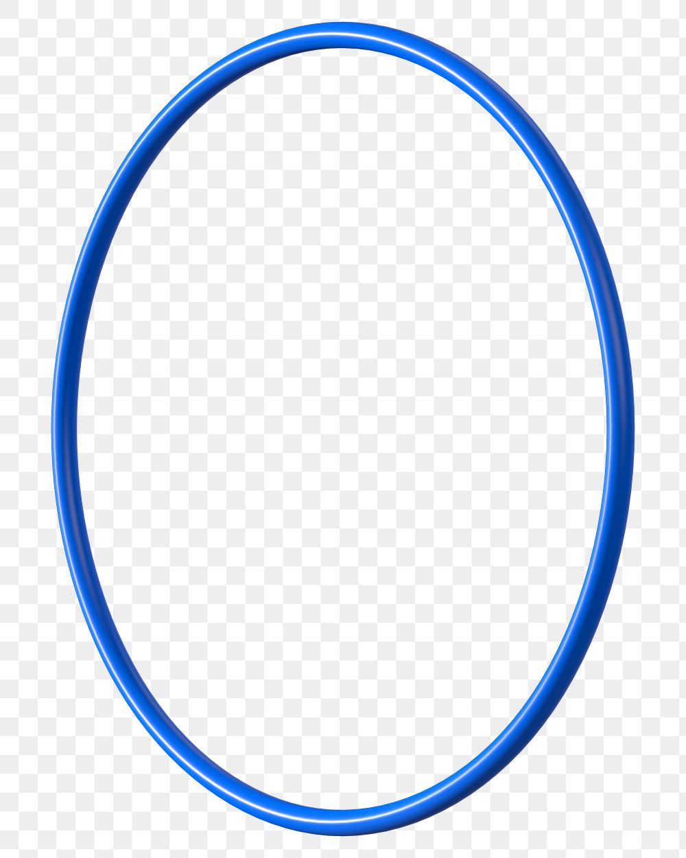 3D blue ring png, oval shape, geometric clipart, transparent background