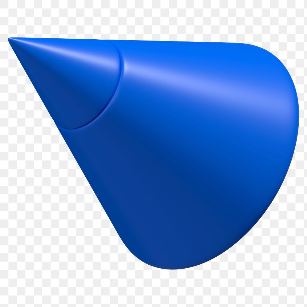 3D blue cone png, geometric | Free PNG - rawpixel