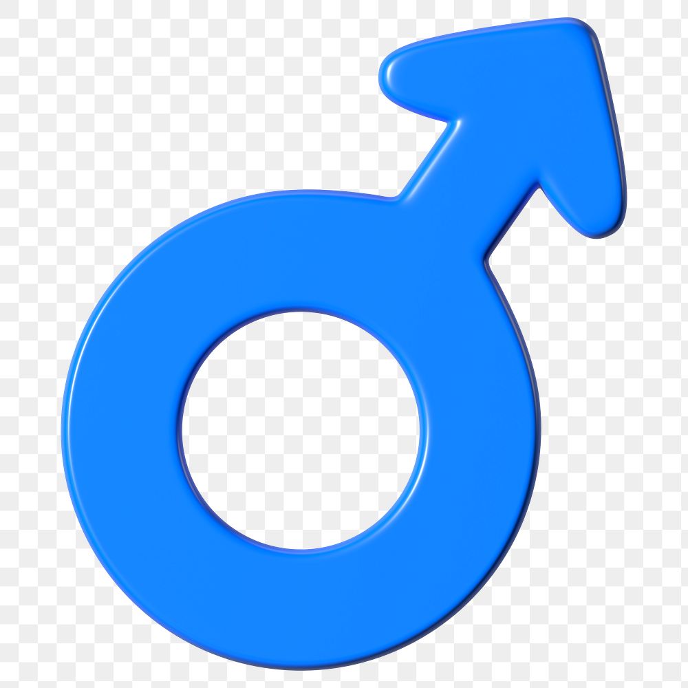 Man gender symbol png 3D sticker, transparent background 