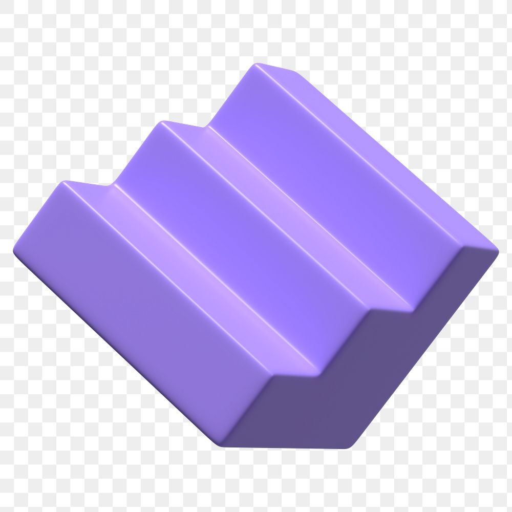 3D purple stairs png podium clipart, transparent background