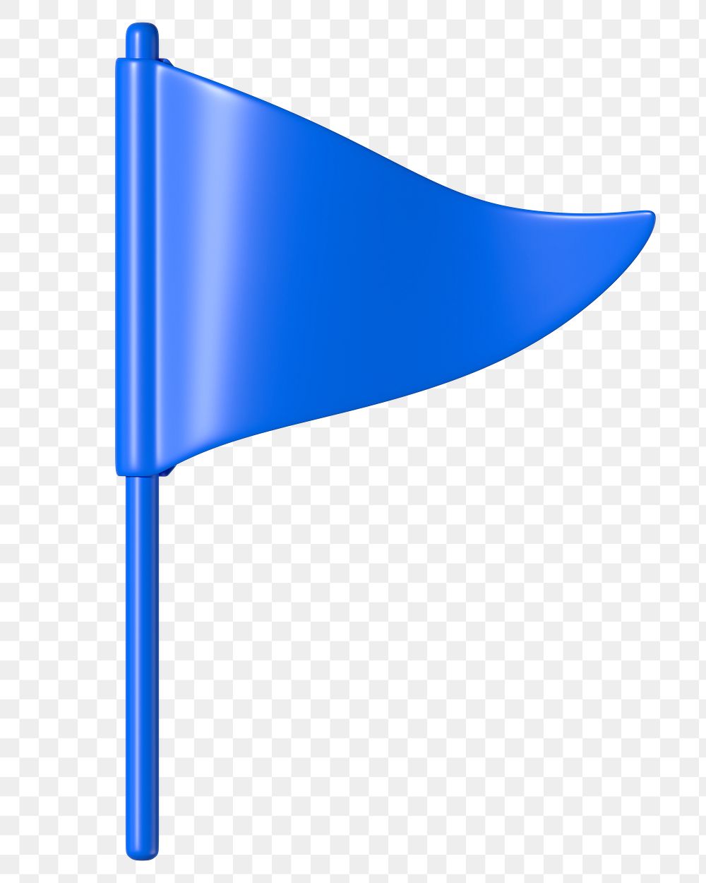 Blue flag png icon sticker, 3D business illustration, transparent background 