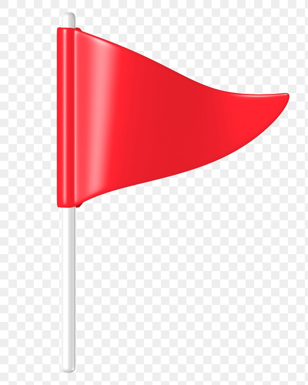 Red flag png icon sticker, 3D business illustration, transparent background 