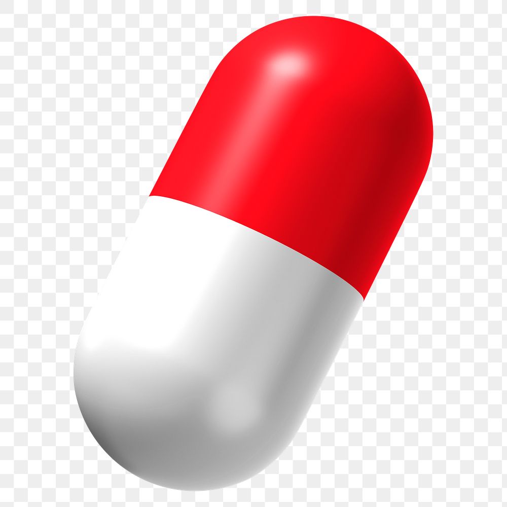 3D capsule png, medicine clipart, transparent background