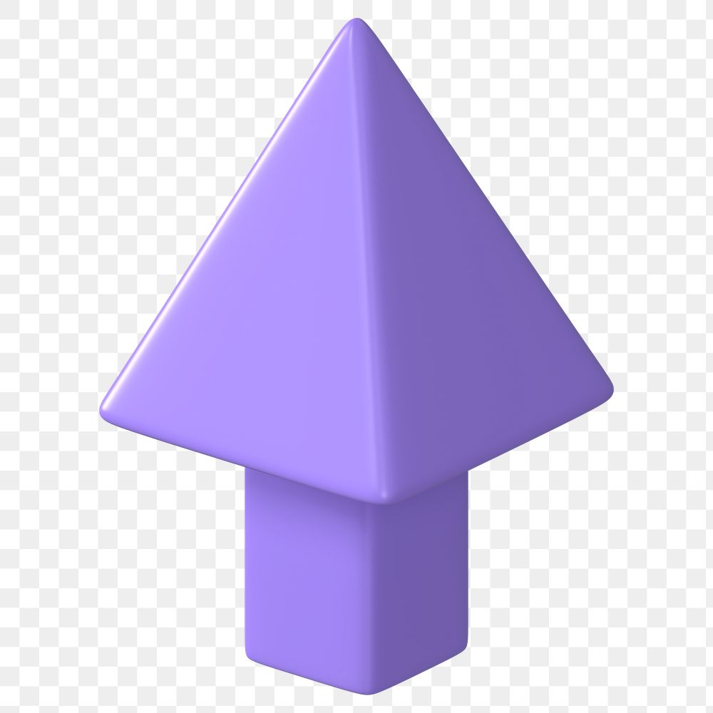 3D purple arrow png up direction clipart, transparent background