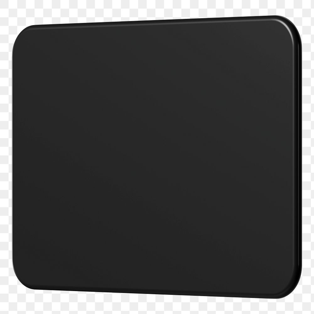 3D black rectangle png geometric clipart, transparent background