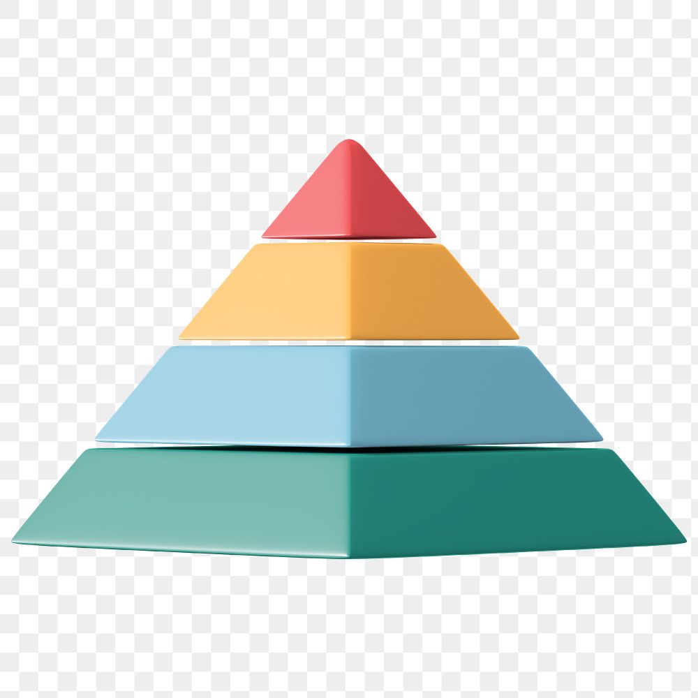 Marketing pyramid png sticker, 3D business illustration, transparent background 