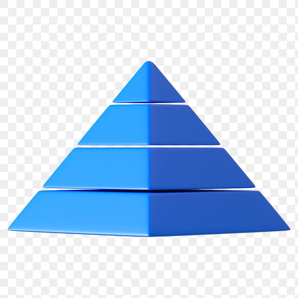 Pyramid graph png sticker, 3D business illustration, transparent background 