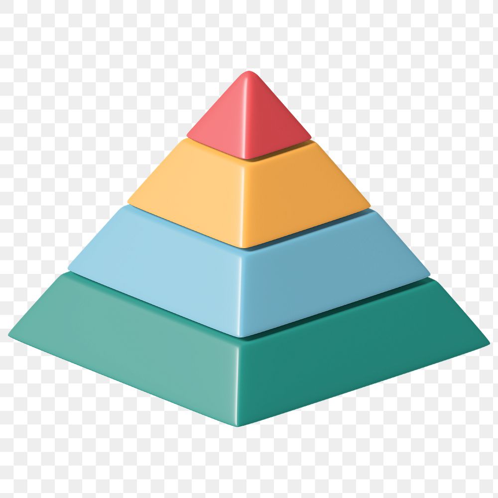 Marketing pyramid png sticker, 3D business illustration, transparent background 